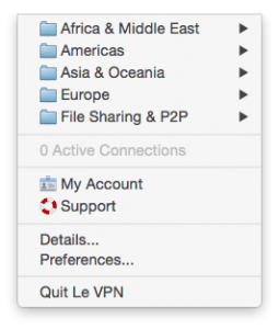 Logiciel LeVPN pour MacOSX