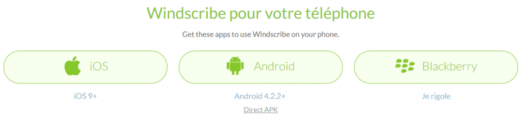 mobile app windscribe