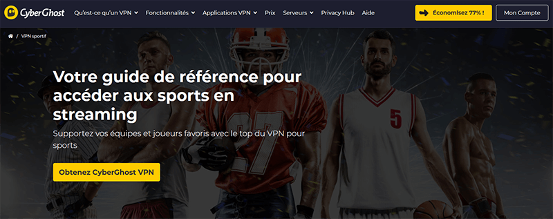 Streaming sport avec CyberGhost