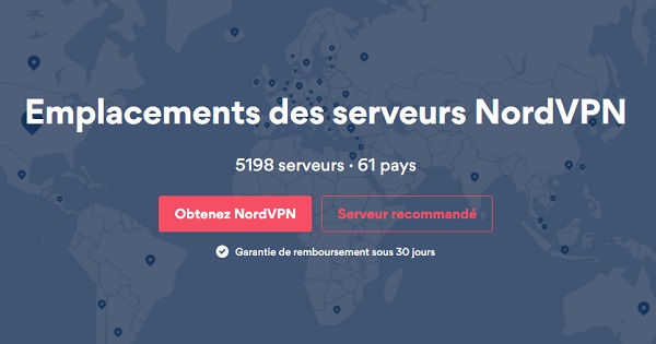 pays couverts par nordvpn