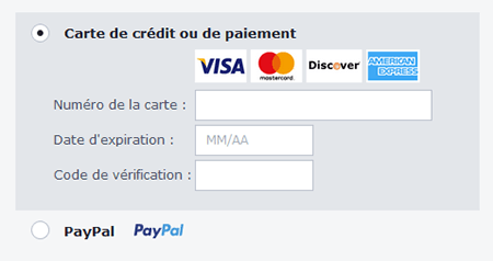 Moyens de paiement AVG Secure VPN