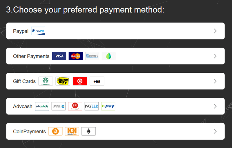 Moyens de paiement X VPN