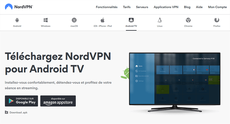 NordVPN sur Android TV