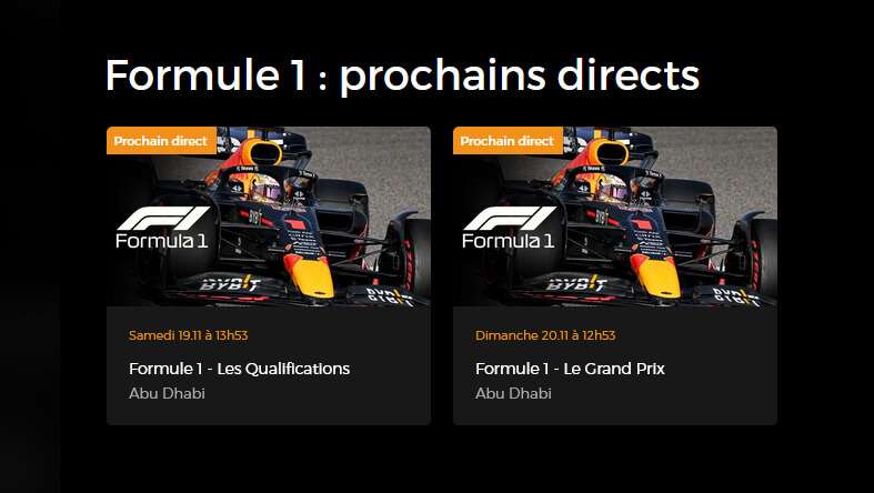 Programme TV F1 GP Abu Dhabi