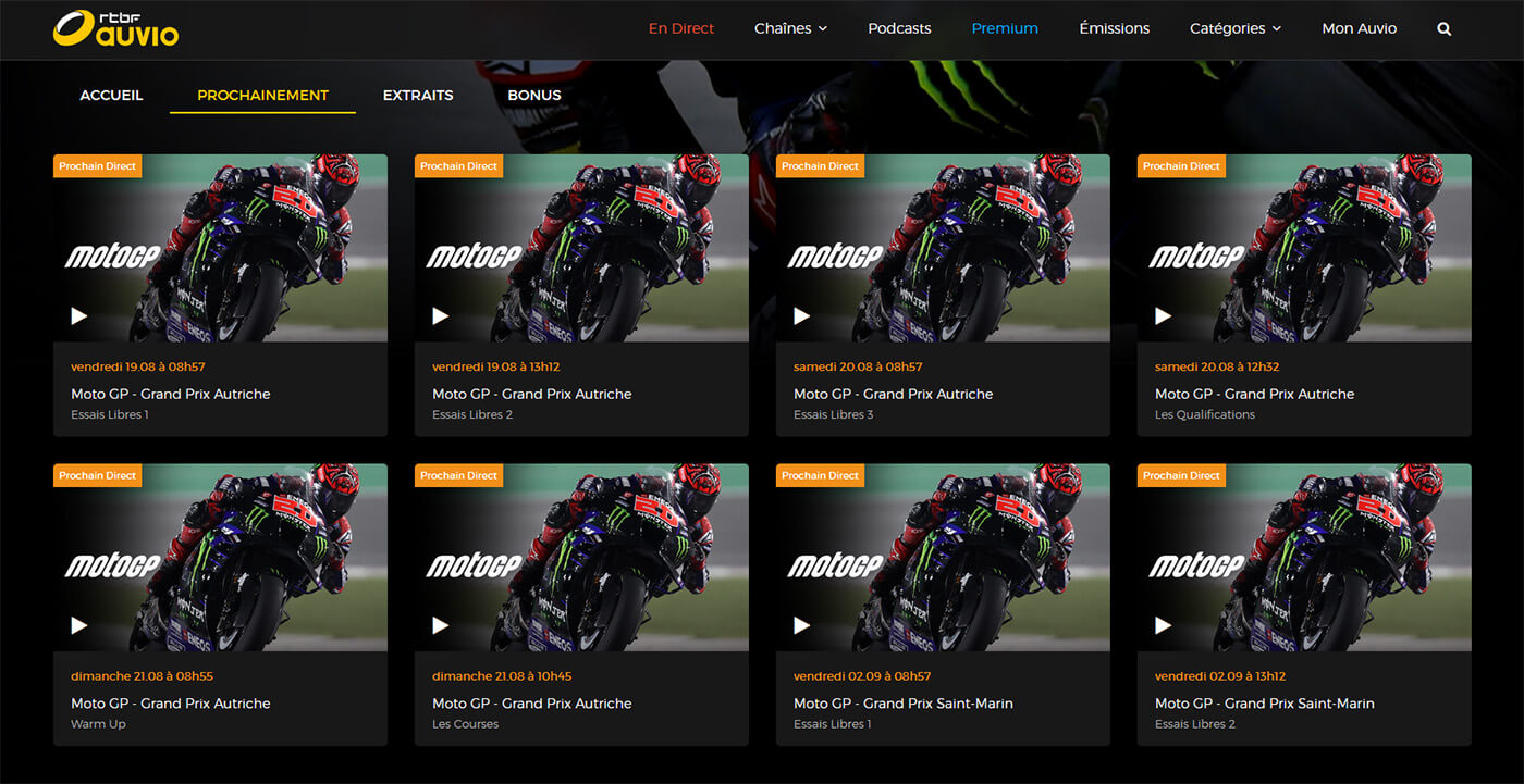 Programme TV MotoGP GP Autriche